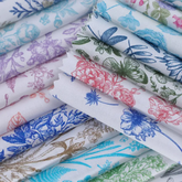 CraftsFabrics 40pcs Floral Prints Porcelain Prints 5" X 5" Charm Packs DIY Cotton Fabric For Sewing Crafting Patchwork